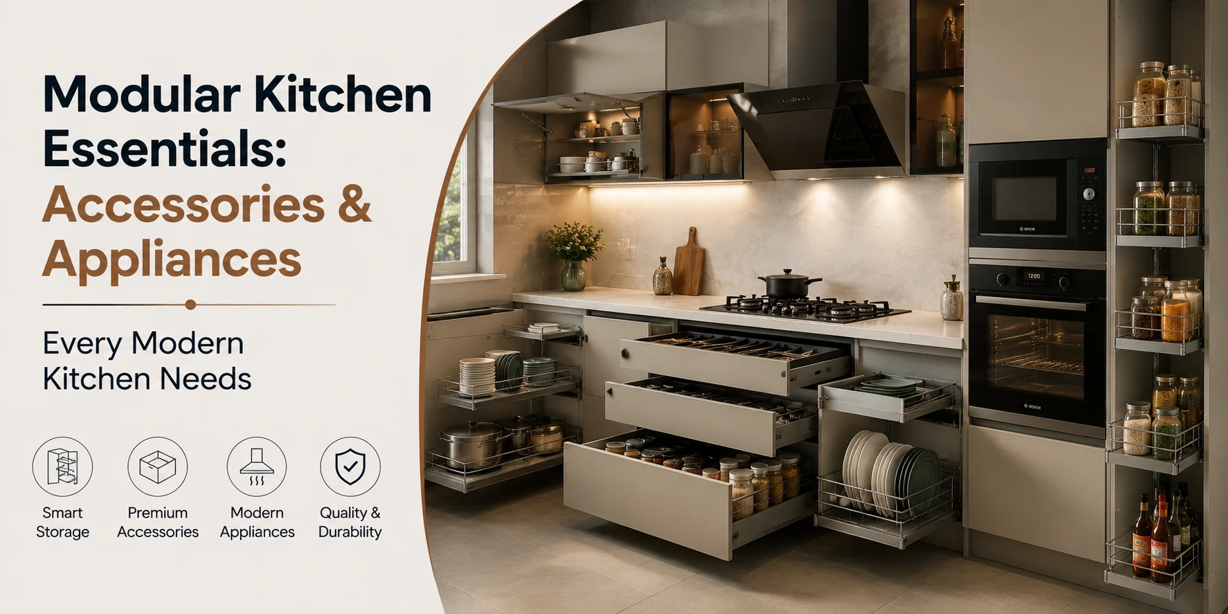 Modular Kitchen Essentials: Accessories & Appliances Every Modern Kitchen Needs